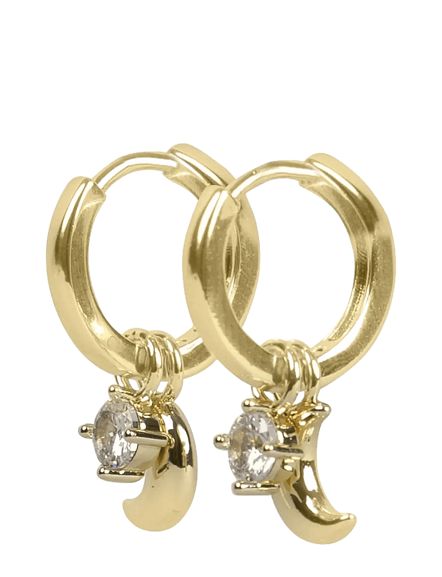 SNÖ of Sweden - Sky moon pendant ring ear g/clear - Onesize - Øreringe med vedhæng - g/clear - 2
