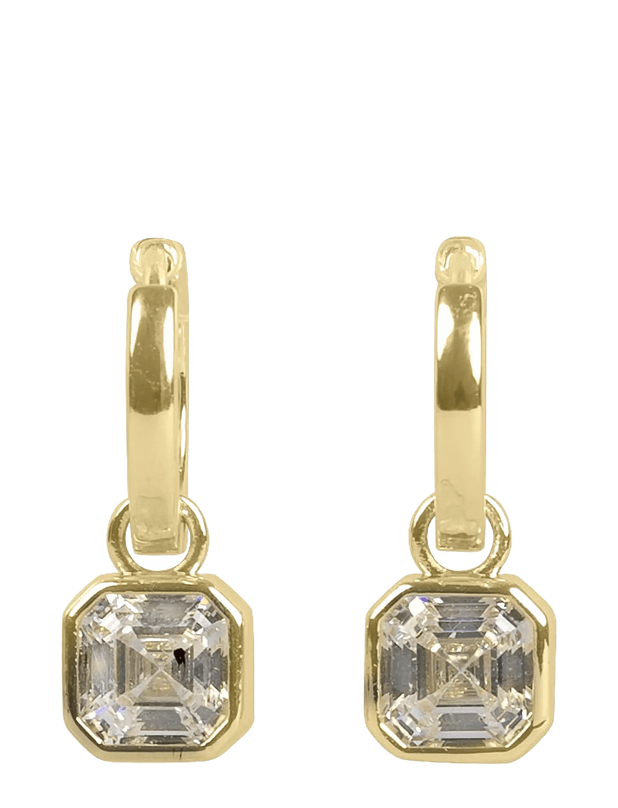 SNÖ of Sweden - Elle crystal pendant ear g/clear - Onesize - Øreringe med vedhæng - g/clear - 1