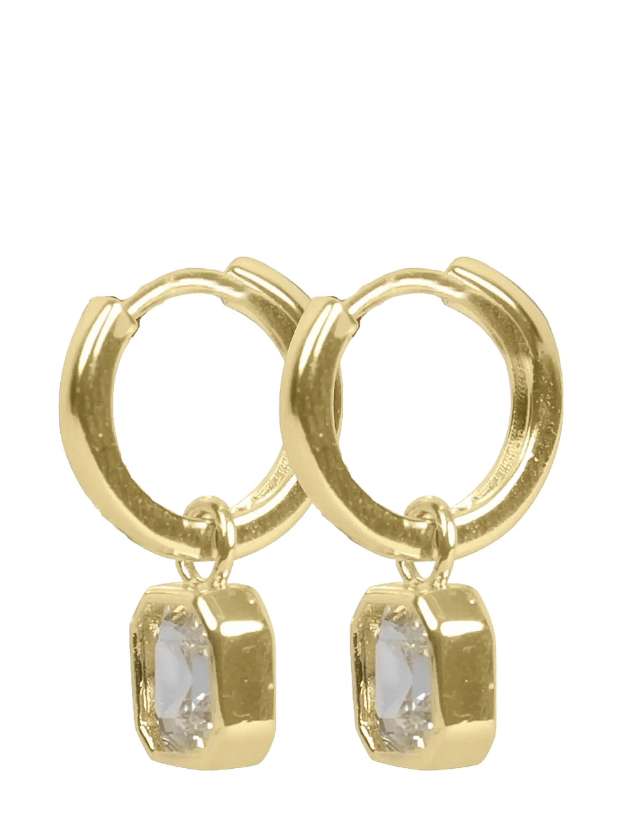 SNÖ of Sweden - Elle crystal pendant ear g/clear - Onesize - Øreringe med vedhæng - g/clear - 2
