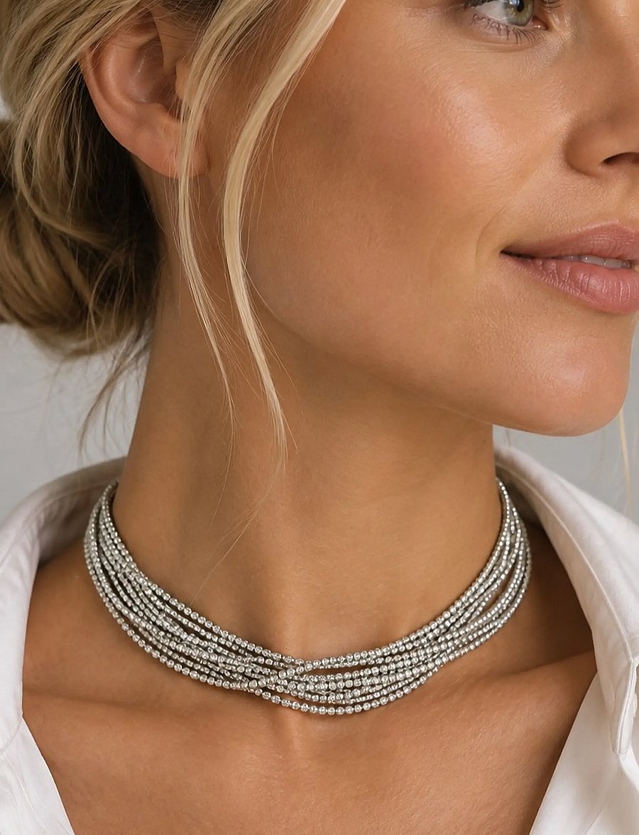 SNÖ of Sweden - Night big sparkle neck 40-45 s/clear - Onesize - statement-ketten - s/clear - 0