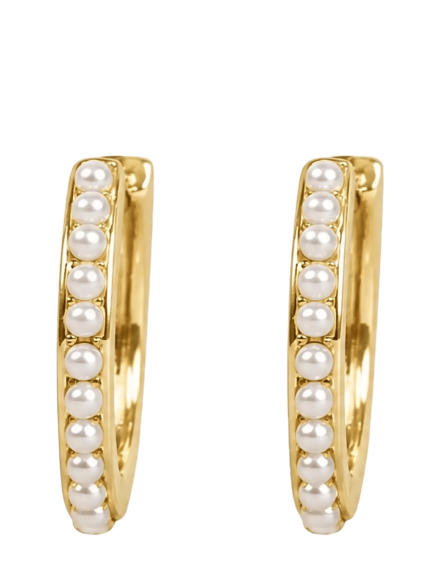 SNÖ of Sweden - Night small pearl ring ear g/white - Onesize - perleøreringe - g/white - 2