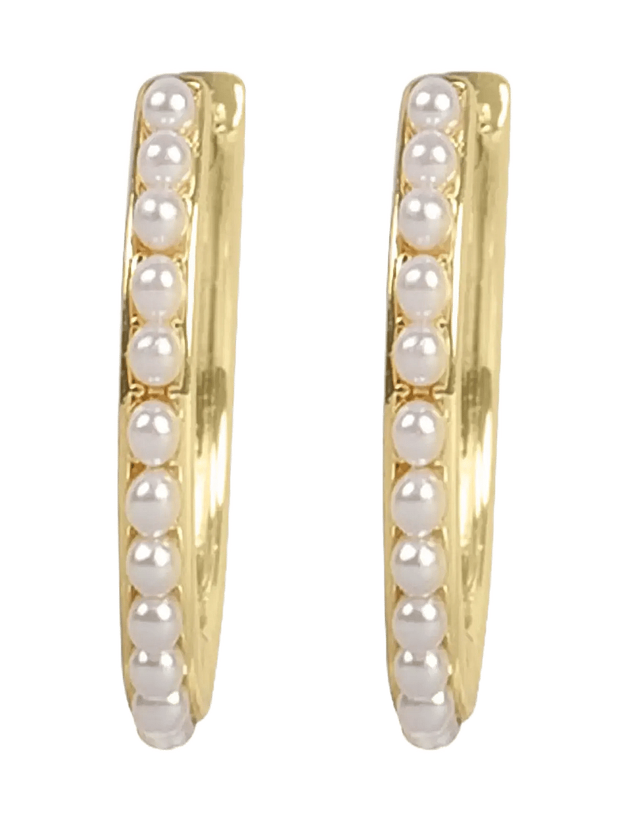SNÖ of Sweden - Night pearl ring ear g/white - Onesize - perleøreringe - g/white - 1