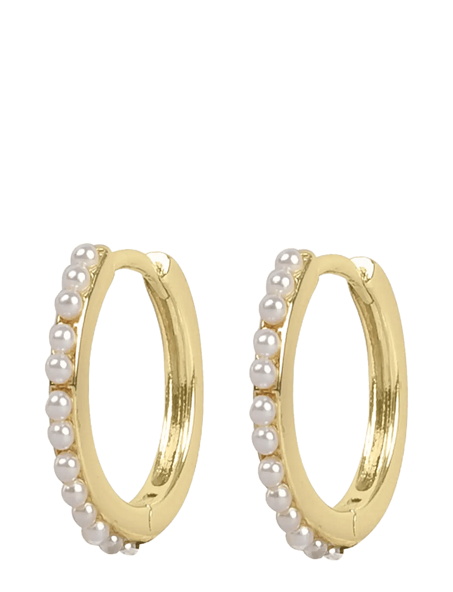 SNÖ of Sweden - Night pearl ring ear g/white - Onesize - perleøreringe - g/white - 2