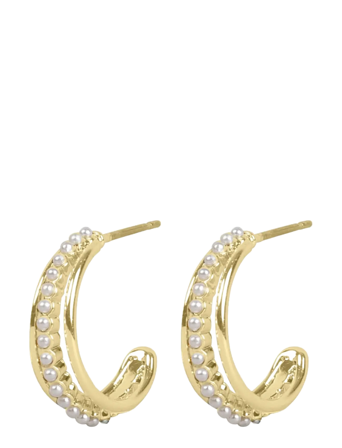 SNÖ of Sweden - Night pearl oval ear g/white - Onesize - perleøreringe - g/white - 2