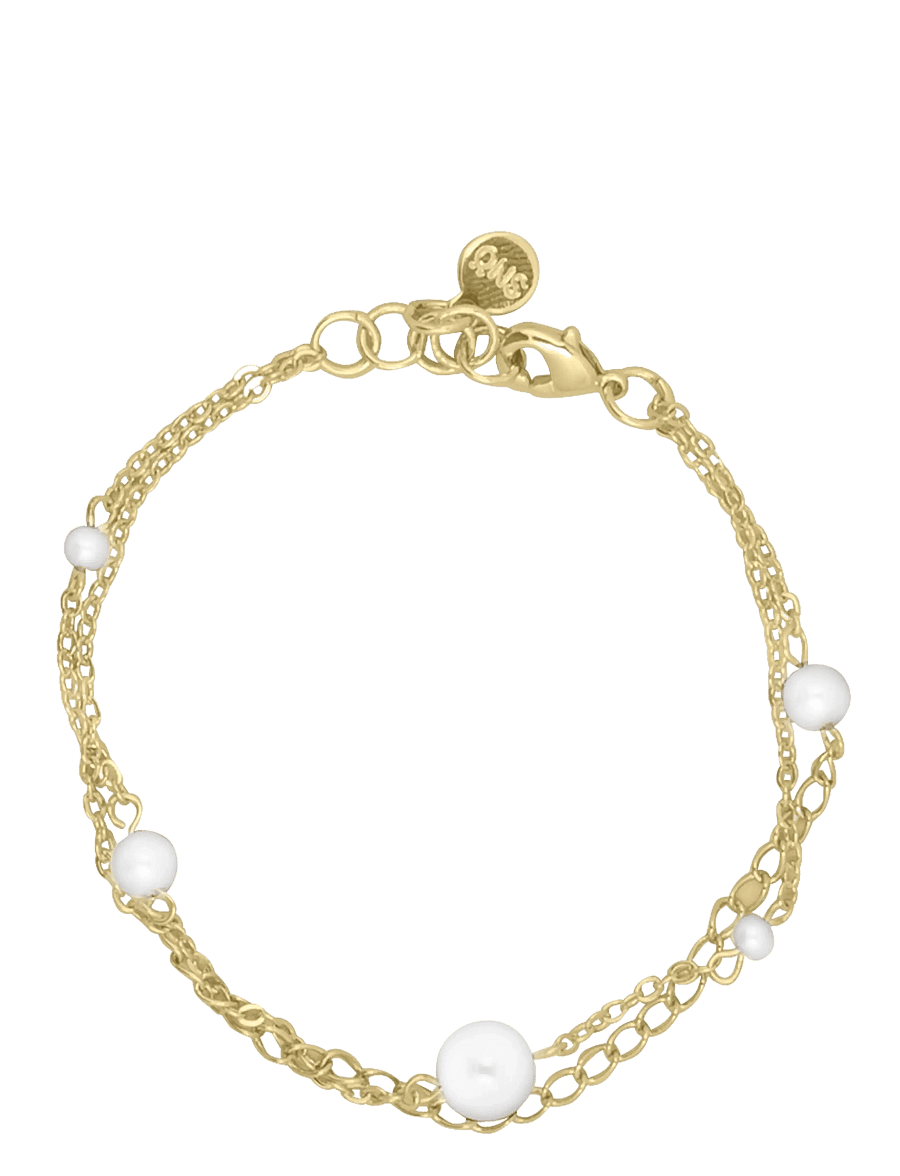 SNÖ of Sweden - Gemme pearl mix brace g/white - Onesize - kettenarmbänder - g/white - 1