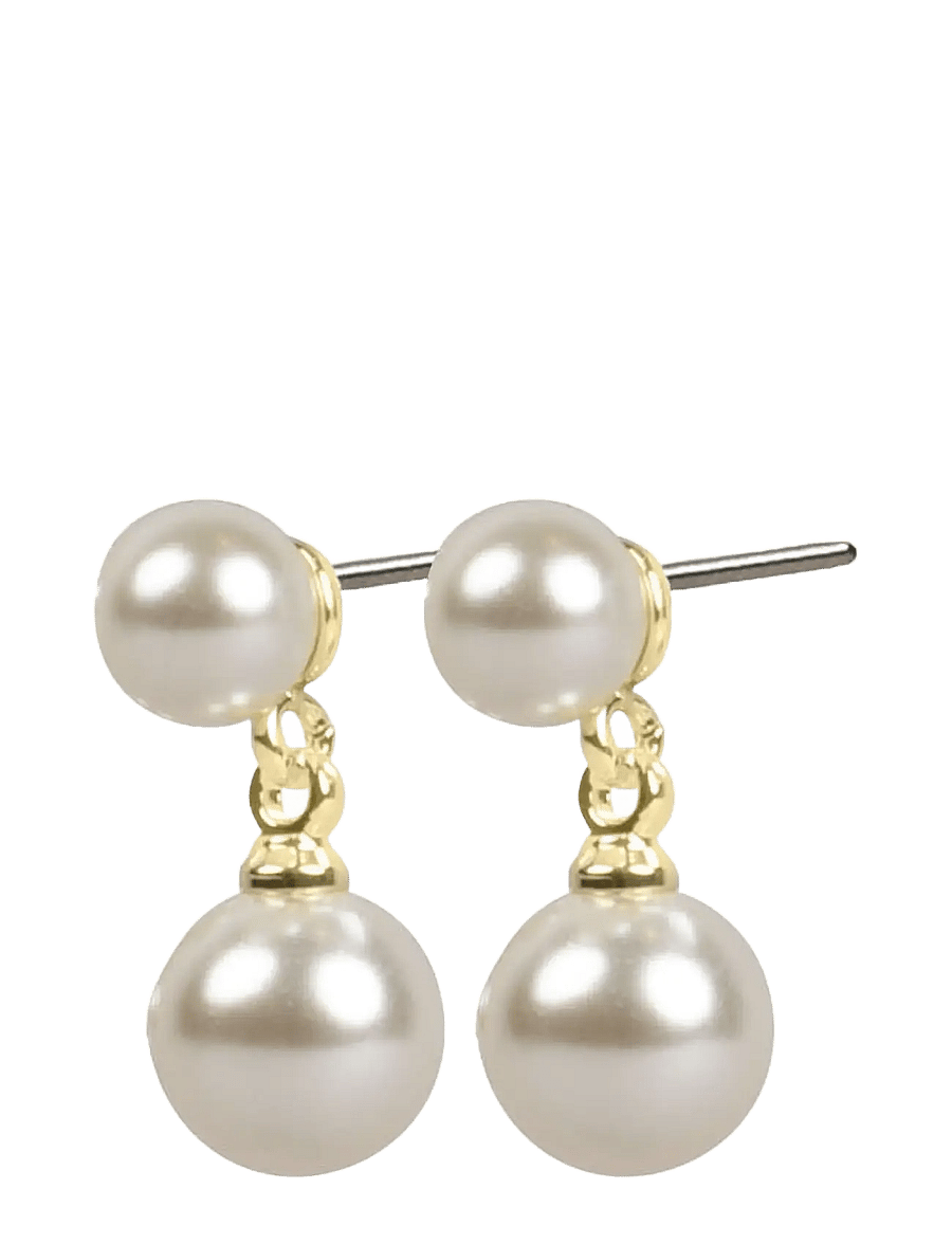 SNÖ of Sweden - Gemme small double pearl ear g/white - Onesize - perleøreringe - g/white - 2