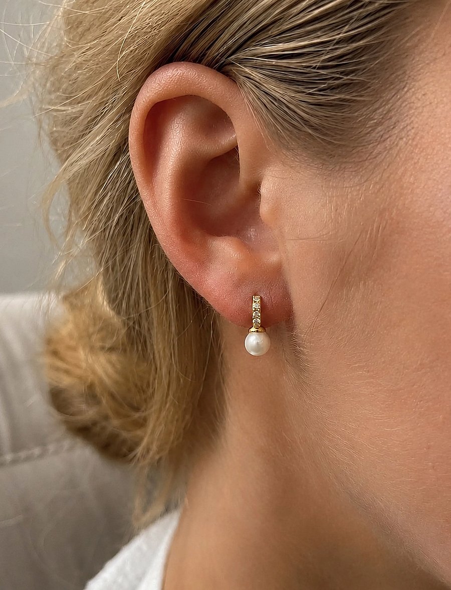 SNÖ of Sweden - Astrid ear s/white - Onesize - rippuvad kõrvarõngad - white - 0