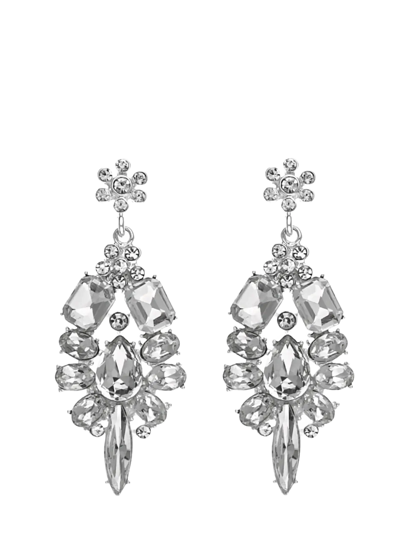 SNÖ of Sweden Empire big pendant ear  s/clear - Onesize - Ohrhänger - S/CLEAR / silver