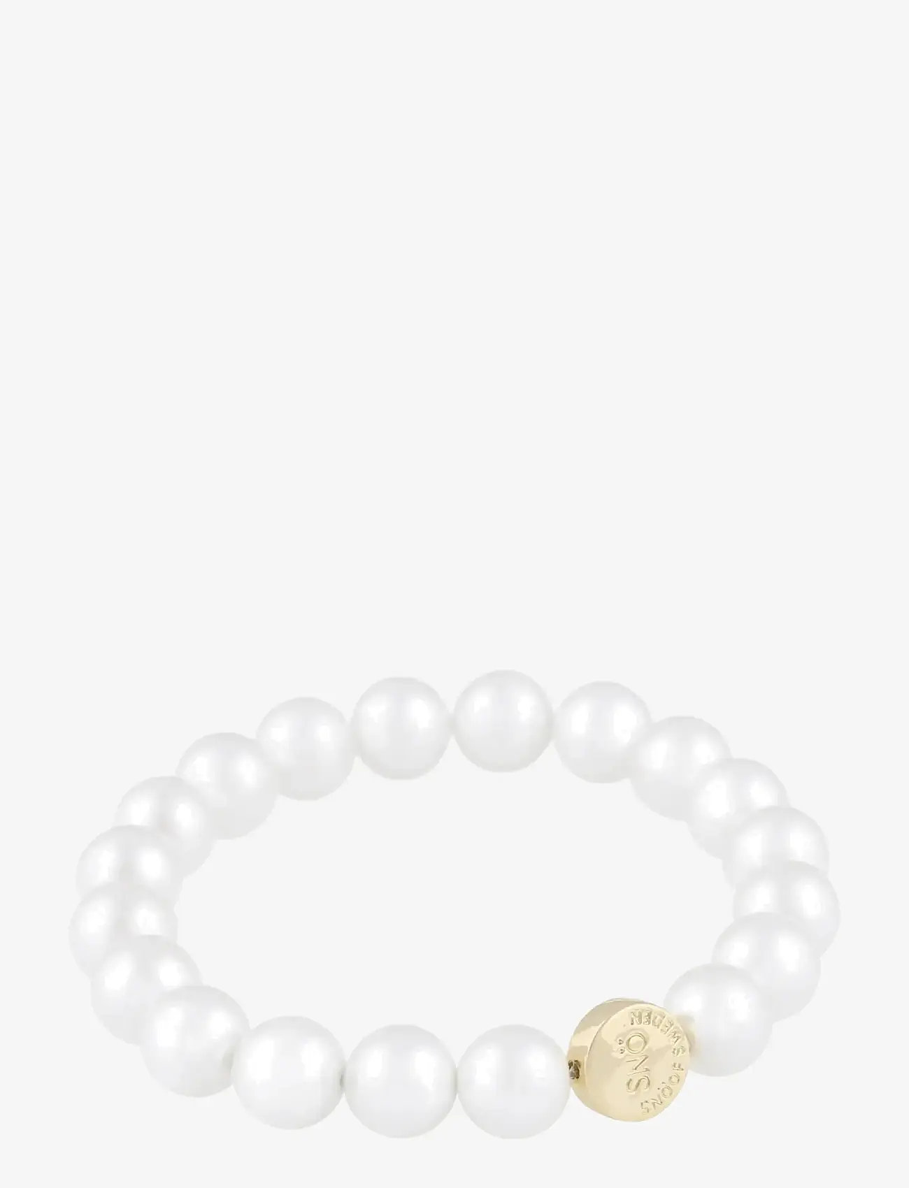 SNÖ of Sweden - Laney elastic pearl brace g/white - S/M - pärlitest käevõru - g/white - 1