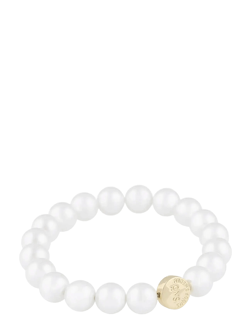 SNÖ of Sweden - Laney elastic pearl brace g/white - S/M - pärlitest käevõru - g/white - 1