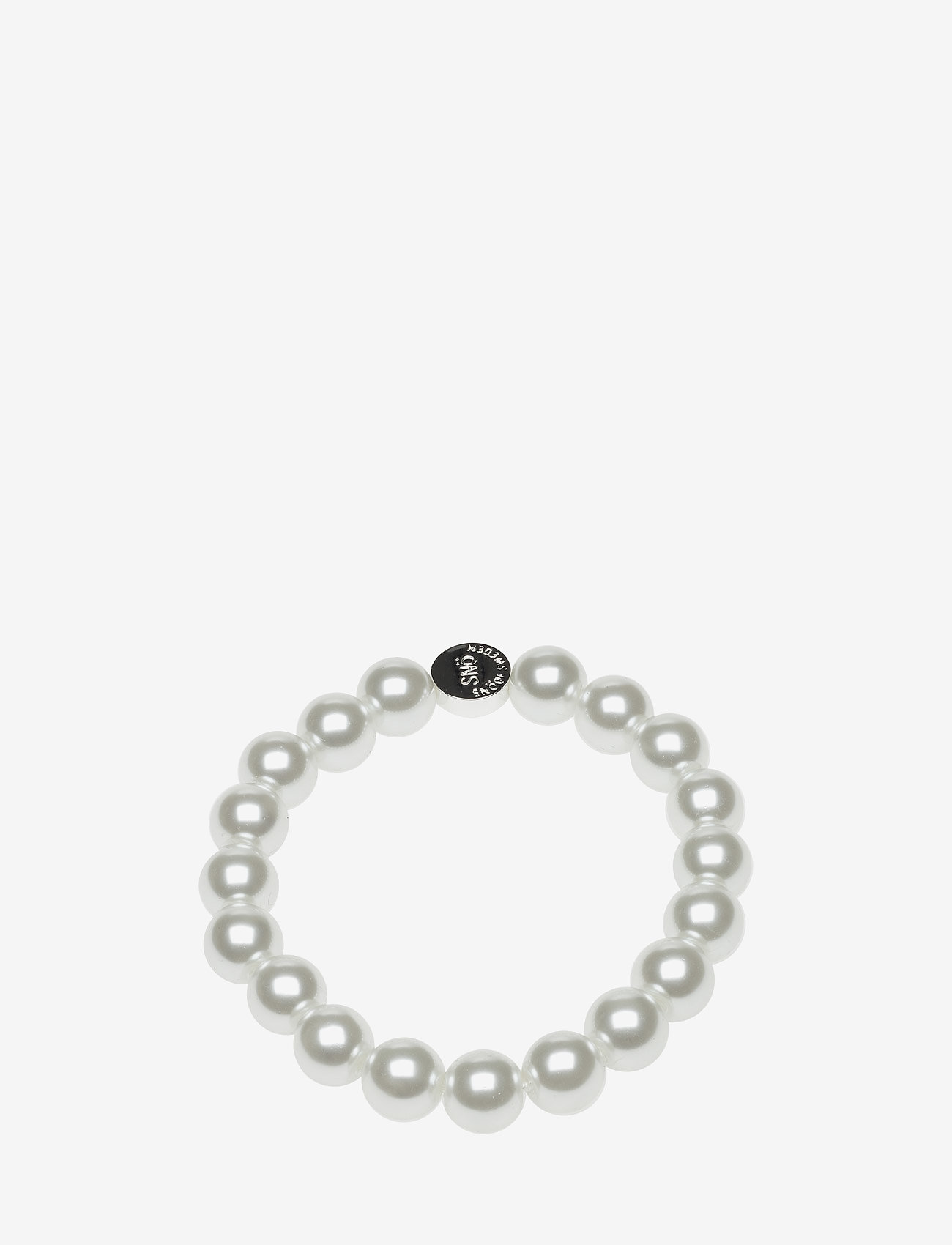 SNÖ of Sweden - Laney elastic pearl brace silver/M - perlų apyrankės - white - 0