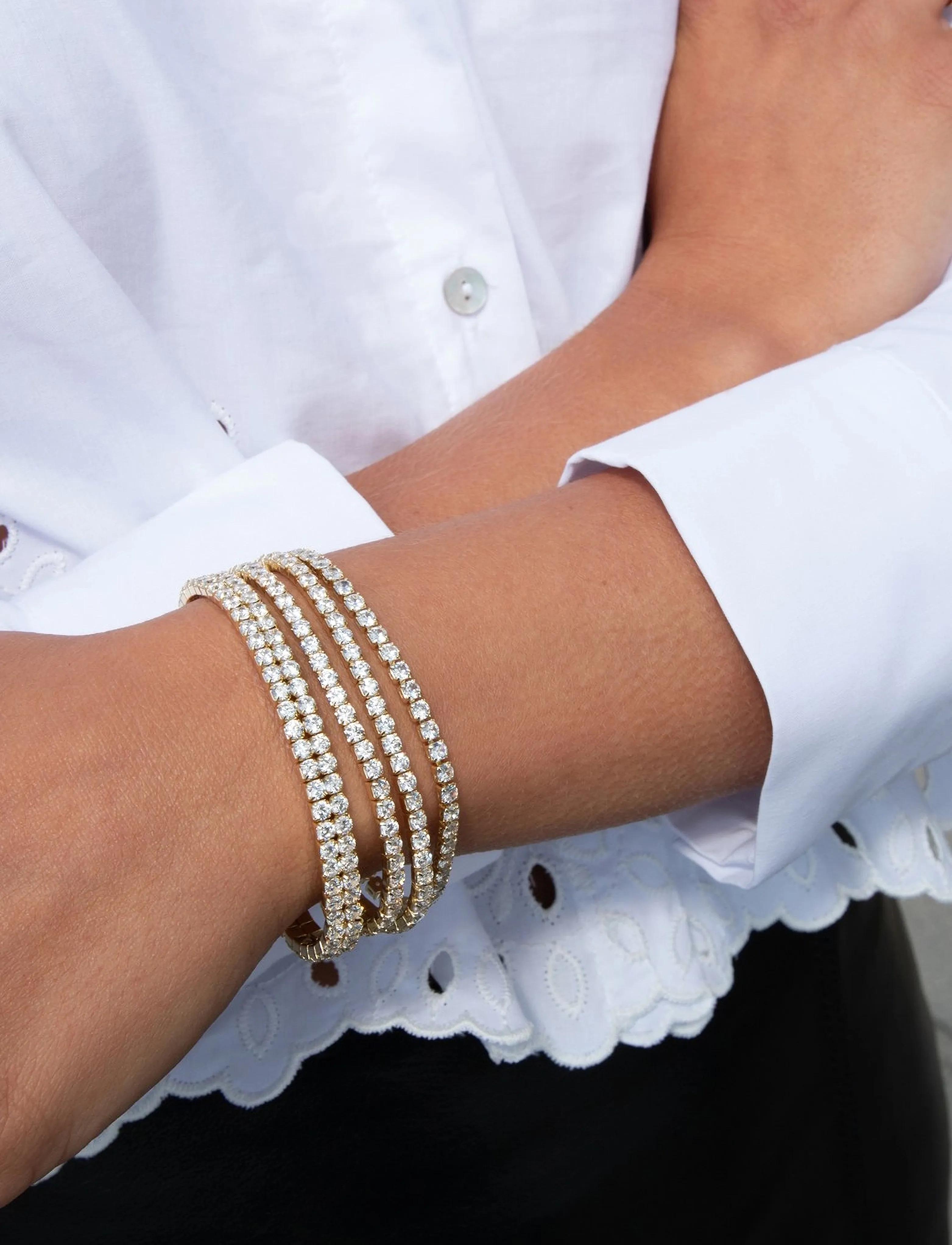 SNÖ of Sweden Siri Stone Brace G/Clear Onesize, One Size, Bracelets, Gold - Chain Frauen