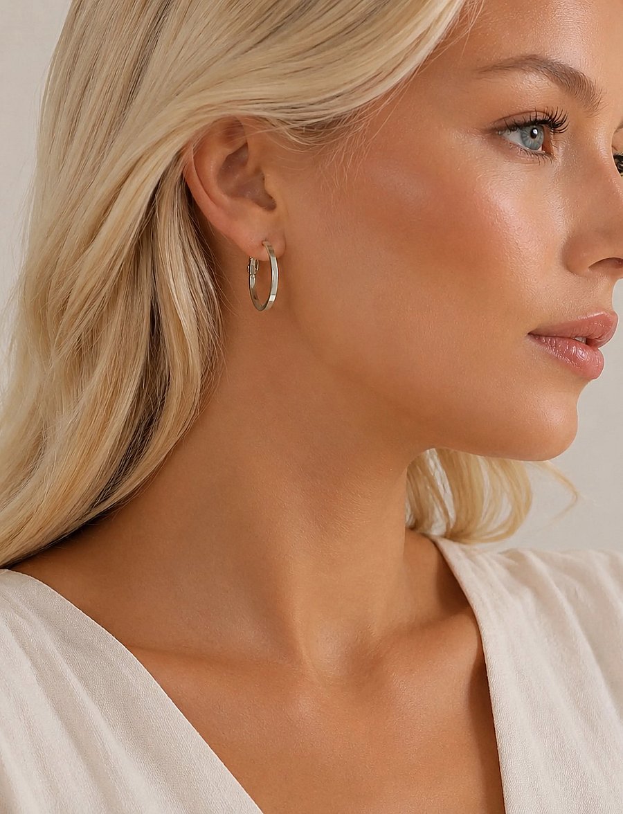 SNÖ of Sweden - Moe ring ear 25mm plain g - Onesize - kreolen - plain g - 0