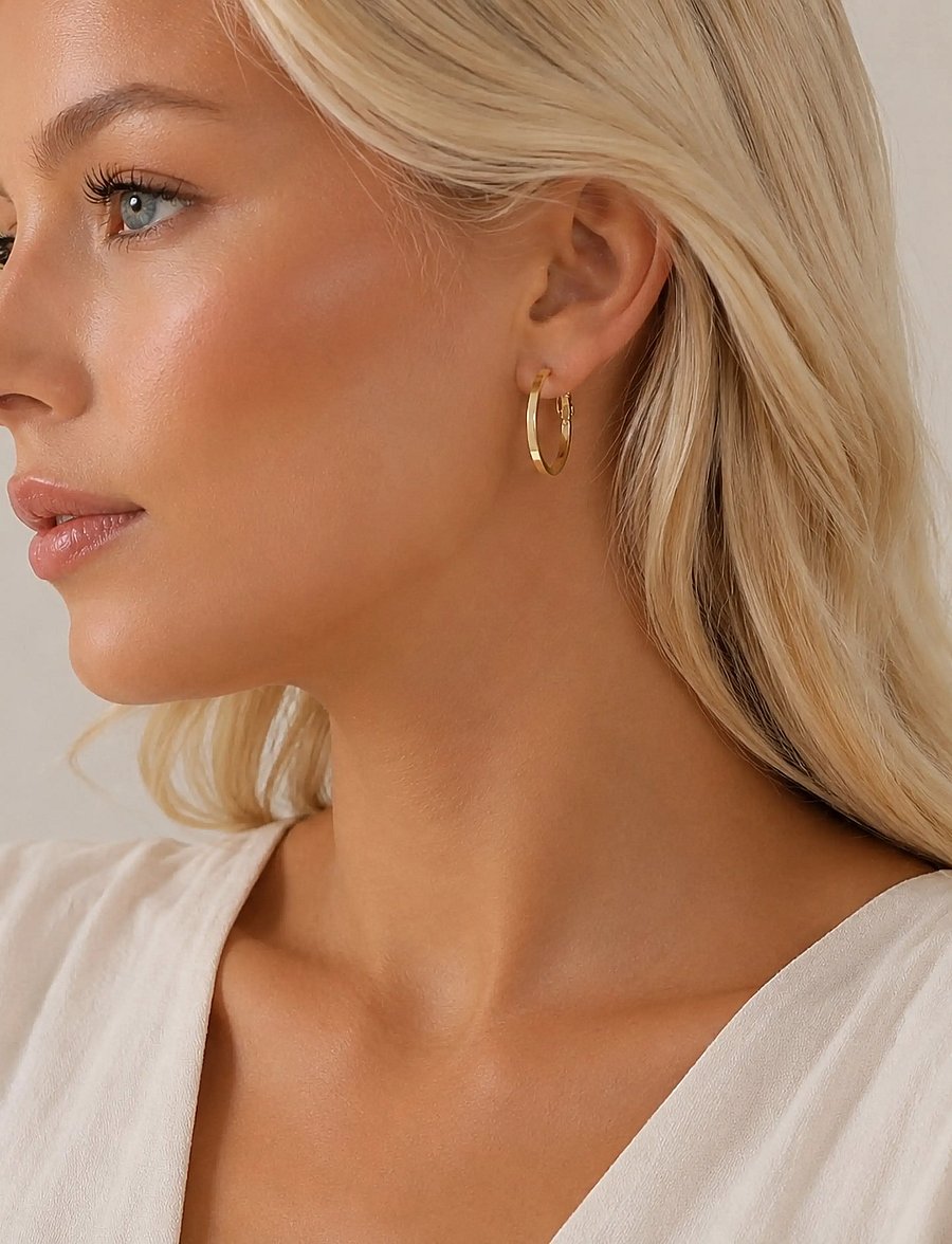 SNÖ of Sweden - Moe ring ear 25mm plain g - Onesize - kreolen - plain s - 0