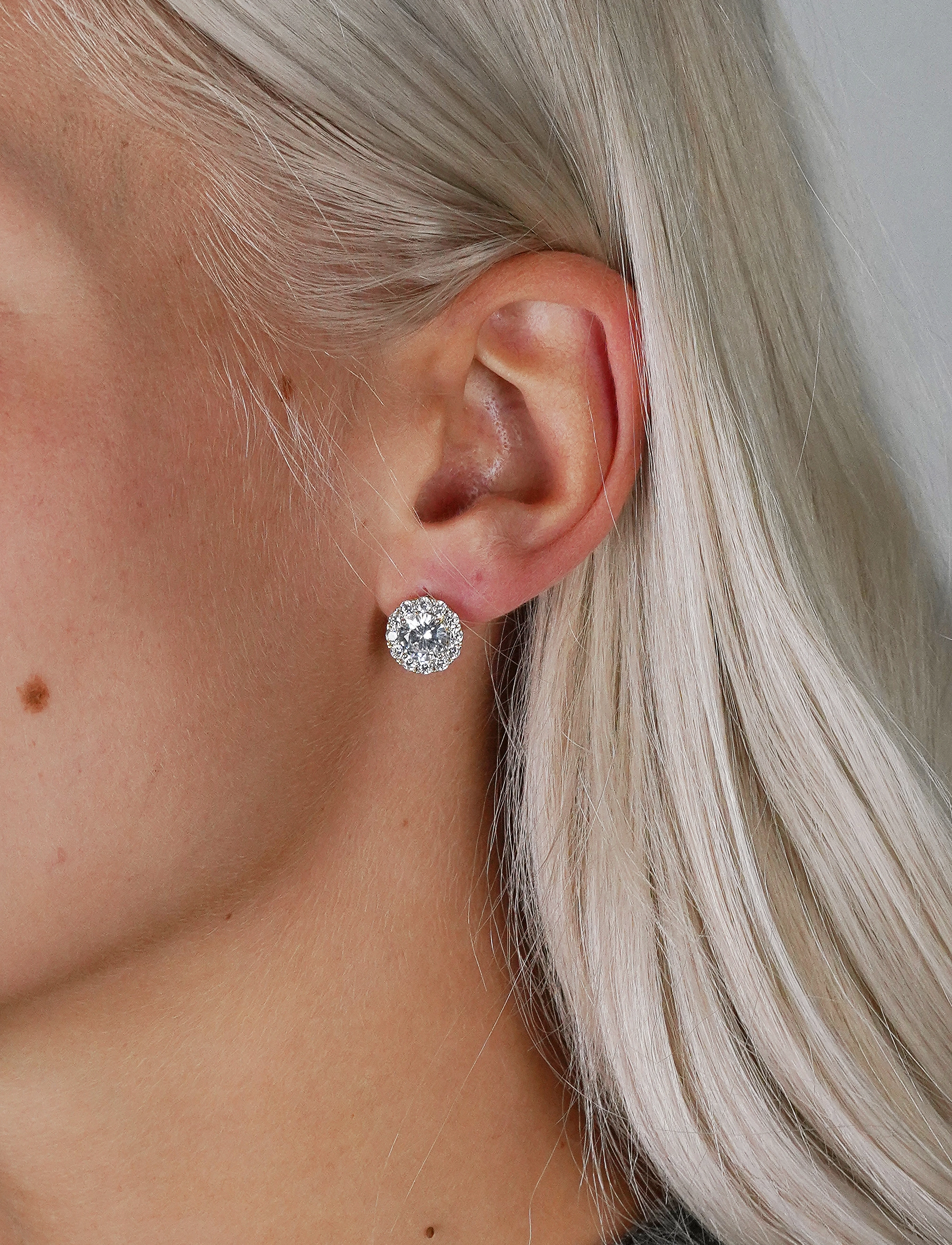 SNÖ of Sweden Lex Stone Ear G/Clear Onesize, One Size, Earrings, Gold - Studs, Frauen