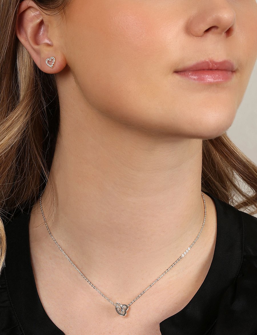 SNÖ of Sweden - Connected pendant neck heart 42 s/clear - dainty necklaces - s/clear - 0