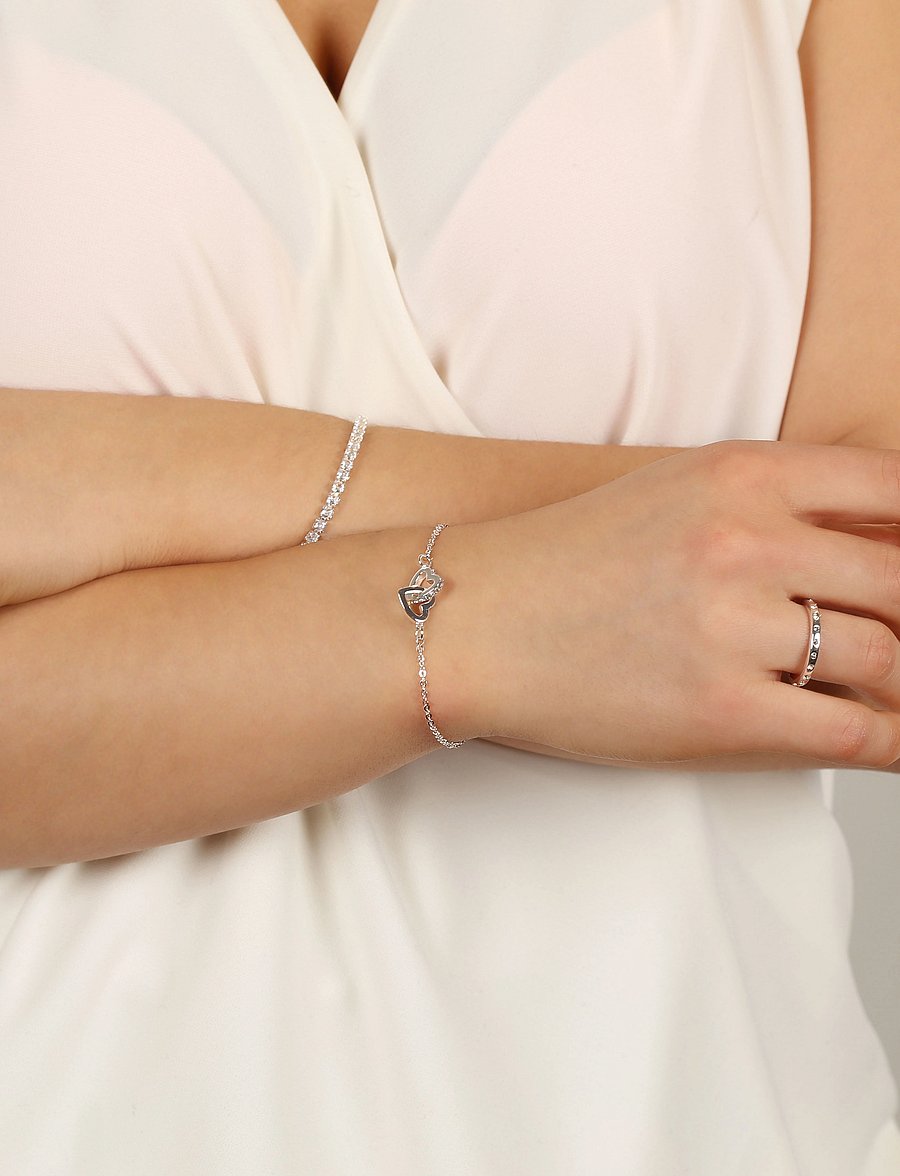 SNÖ of Sweden - Connected chain brace heart s/clear - bracelets chaîne - s/clear - 0
