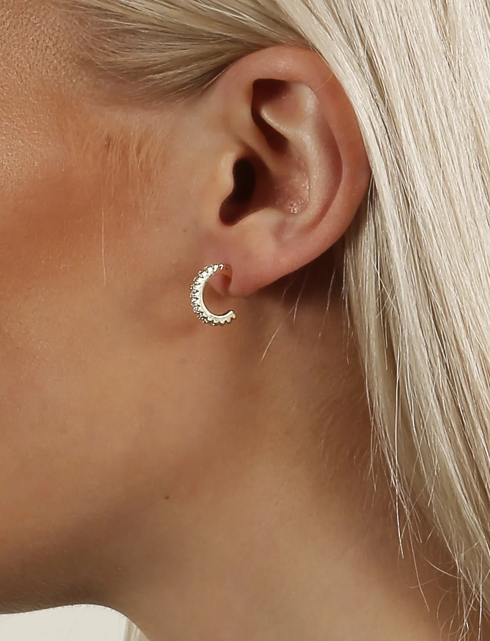 SNÖ of Sweden - Clarissa small oval ear g/clear - creoler & hoops - g/clear - 4