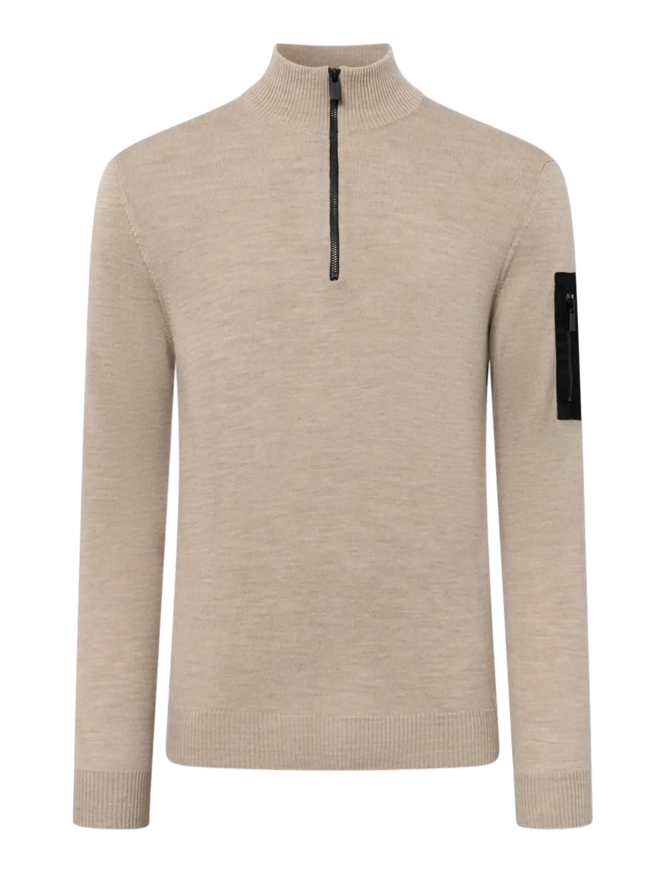 SNOOT LUCCA 1/2 ZIP M - Pullover mit halbem Reißverschluss - BAMBU / beige