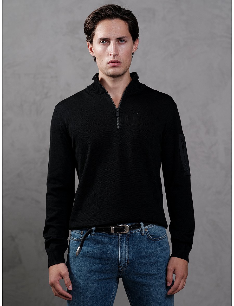 SNOOT - LUCCA 1/2 ZIP M - halfzip strik - black - 0