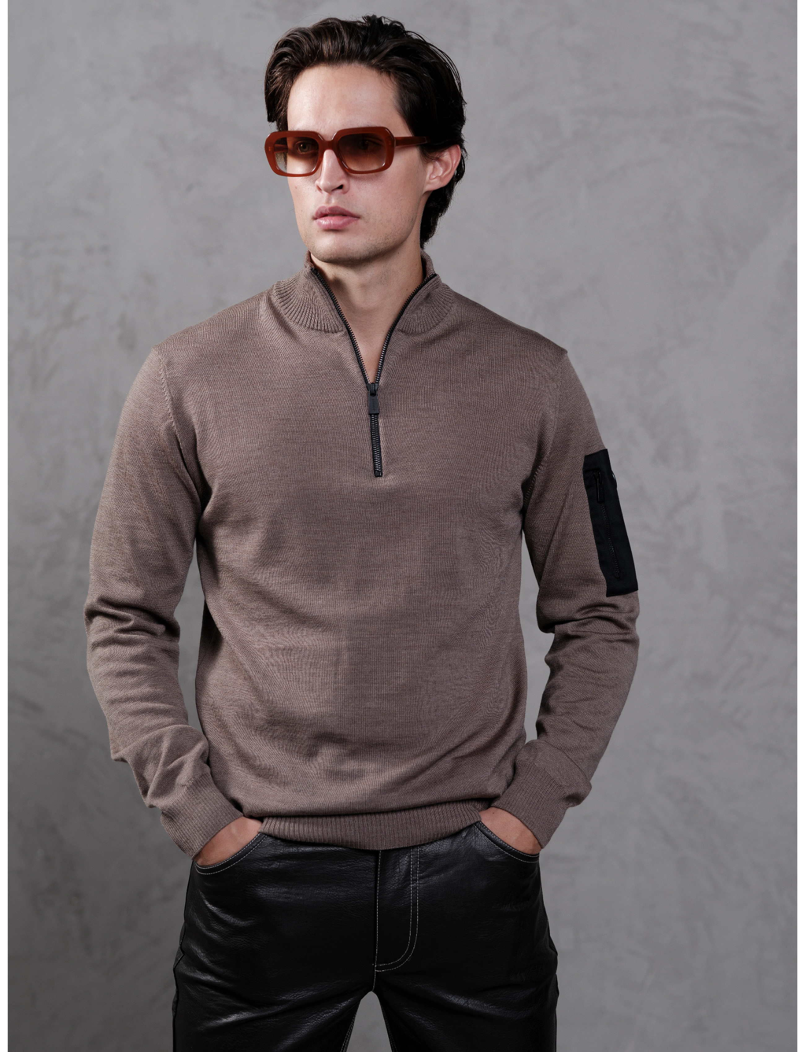 SNOOT - LUCCA 1/2 ZIP M - half zip-tröjor - morel - 0