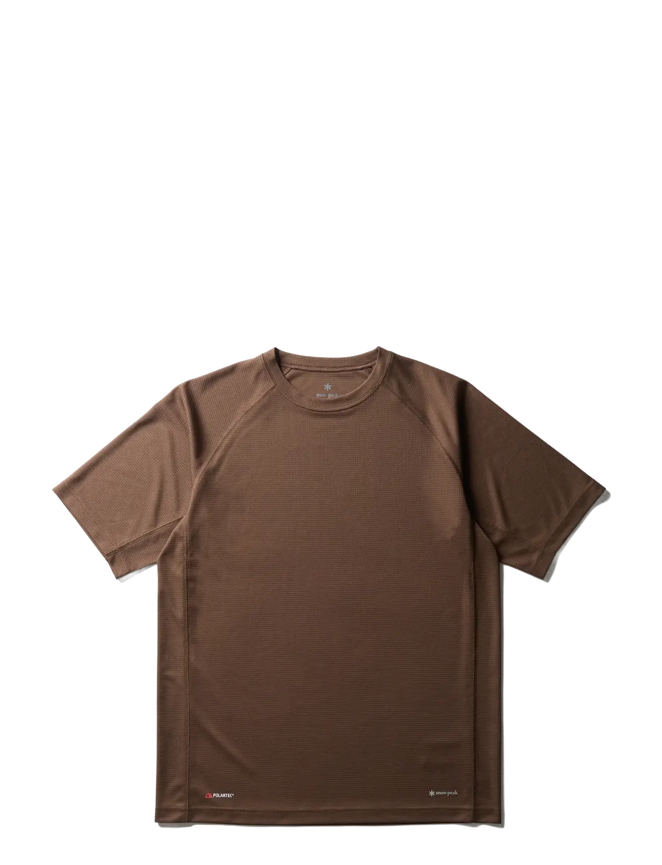 SNOW PEAK Polartec Power Dry T-Shirt - Riided - BROWN / brown
