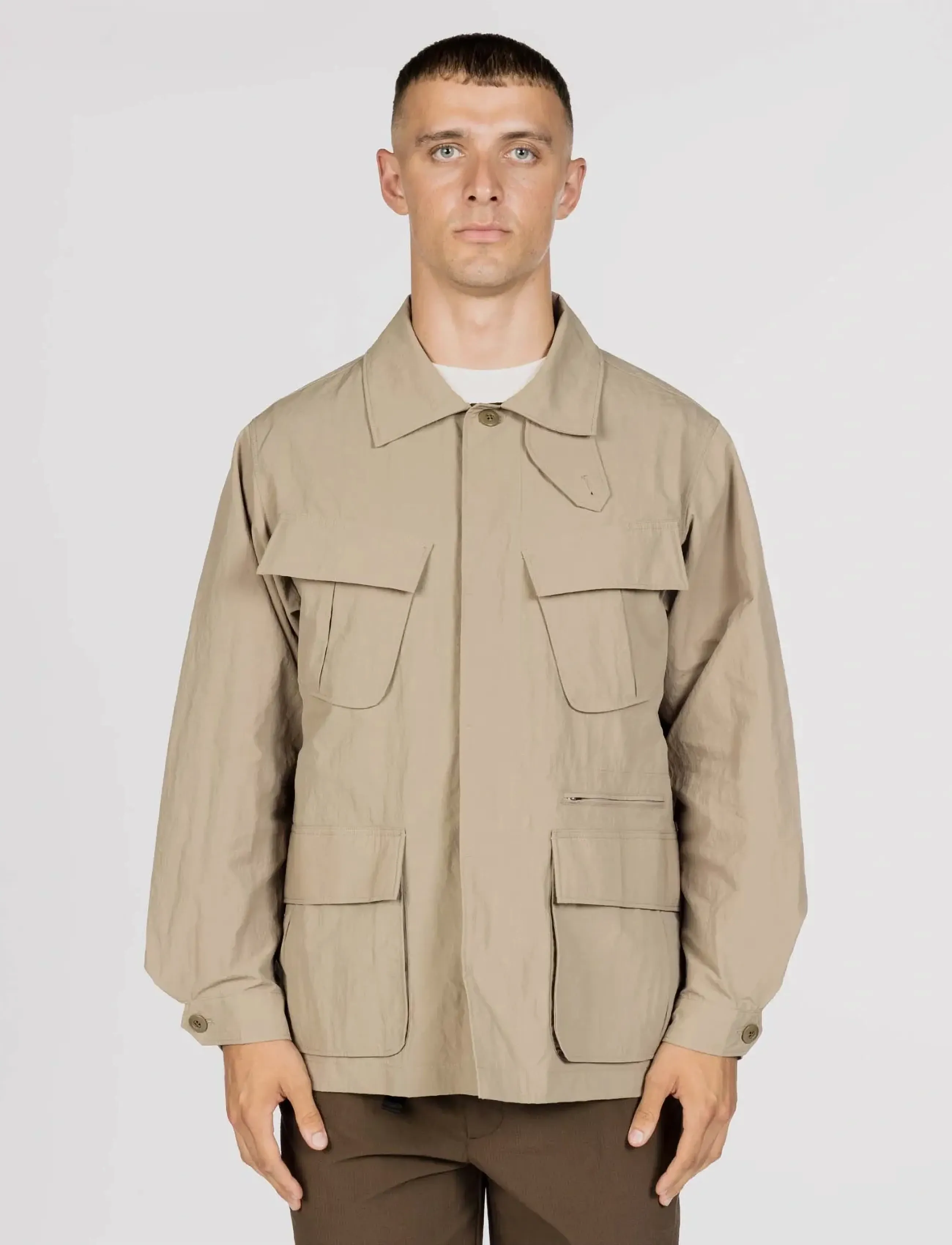 SNOW PEAK Nylon Washer Jacket, S, Beige, Sport Jackets > Sport Casual Jackets, Herre
