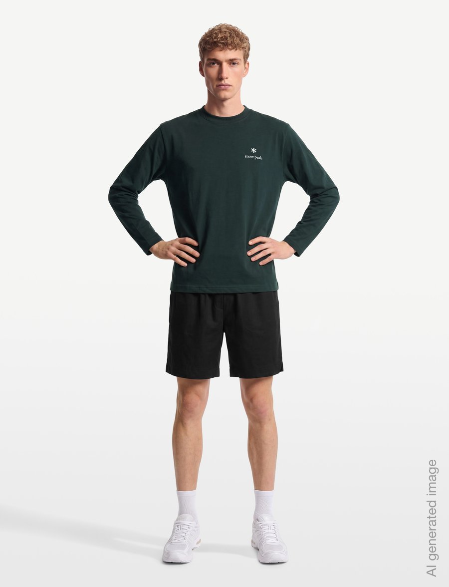 SNOW PEAK - NSD Logo L/S T-Shirt - longsleeved tops - dark green - 0