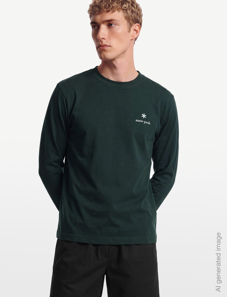 SNOW PEAK - NSD Logo L/S T-Shirt - longsleeved tops - dark green - 3