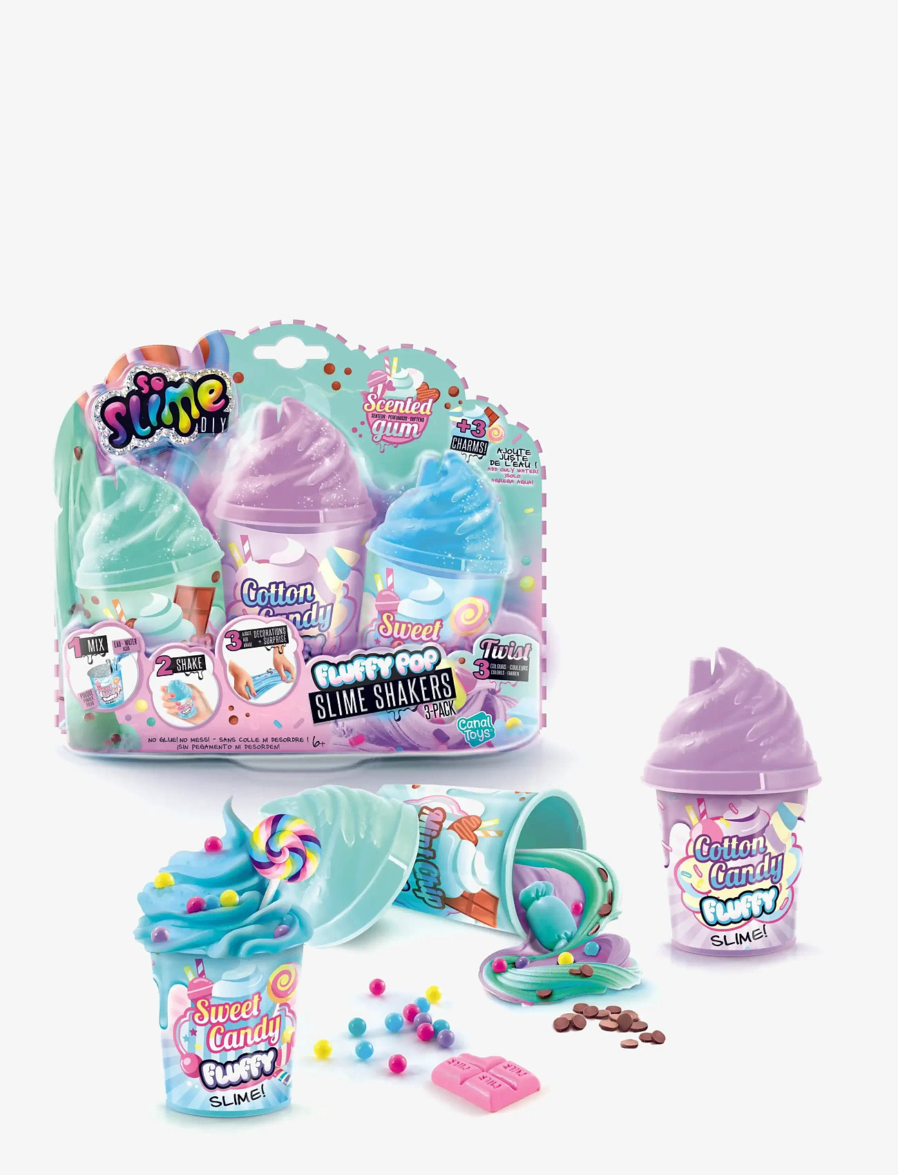 So Slime - SO SLIME Slime Shaker Fluffy 3-Pack - slajm - multicolor - 0