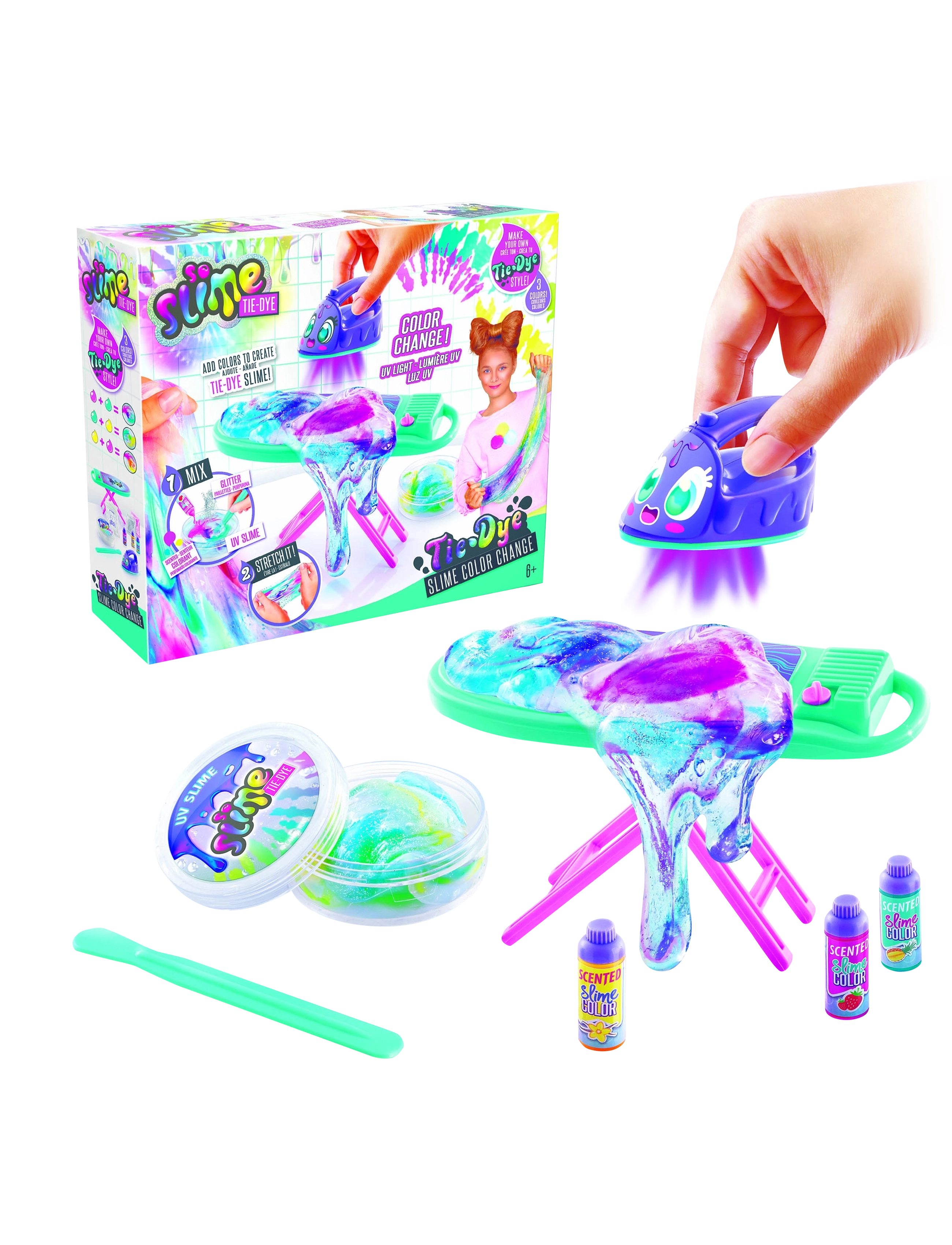 So Slime Tie Dye Table & Iron, One Size, Multi/patterned, Håndværk > Slime, Børn