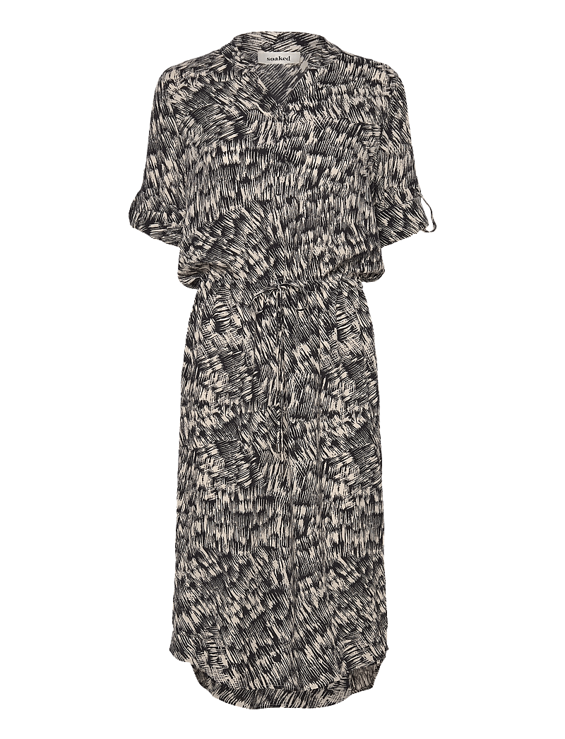 Soaked in Luxury - SLZaya Dress - kesämekot - black stroke print - 3