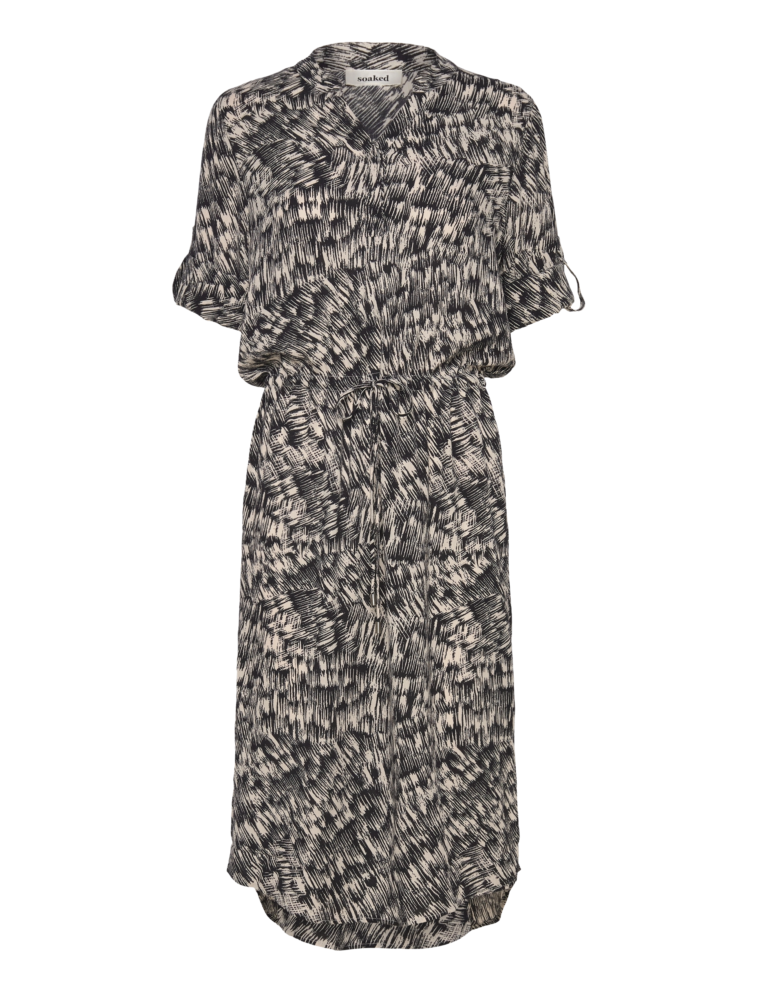 Soaked - SLZaya Dress - sommerkjoler - black stroke print - 3