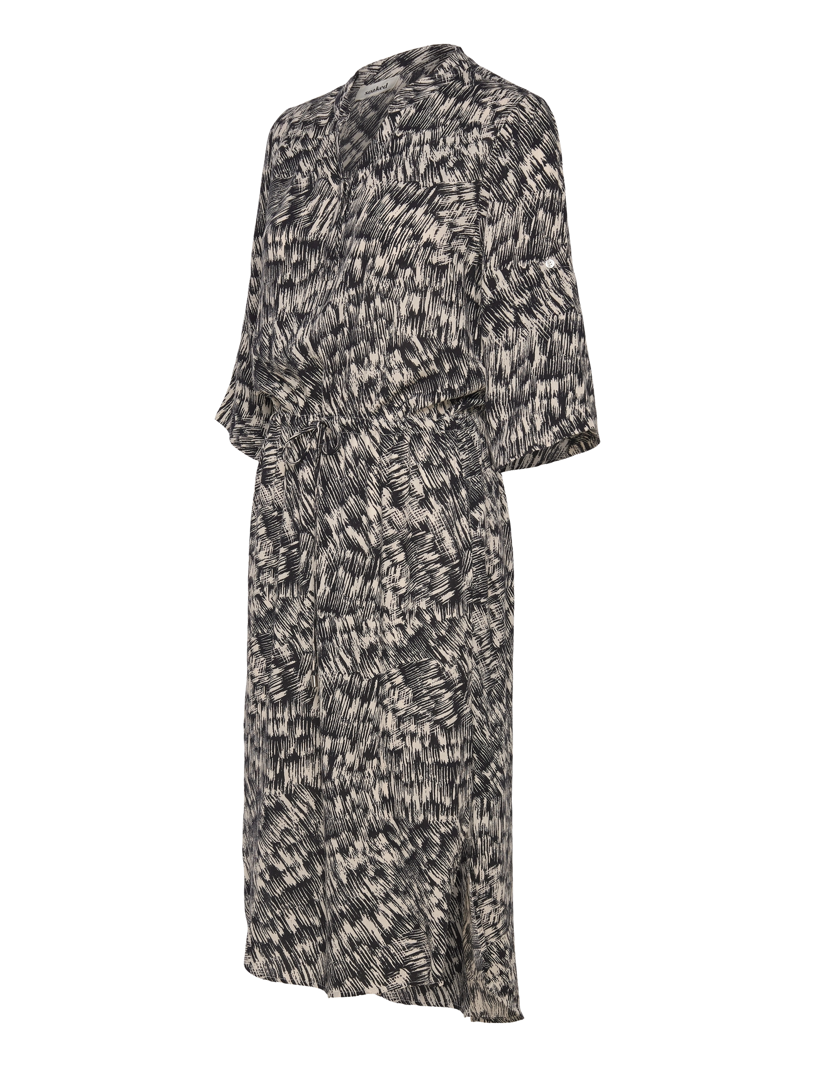 Soaked - SLZaya Dress - sommerkjoler - black stroke print - 4