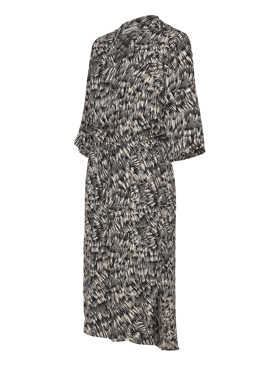 Soaked - SLZaya Dress - suvekleidid - black stroke print - 4