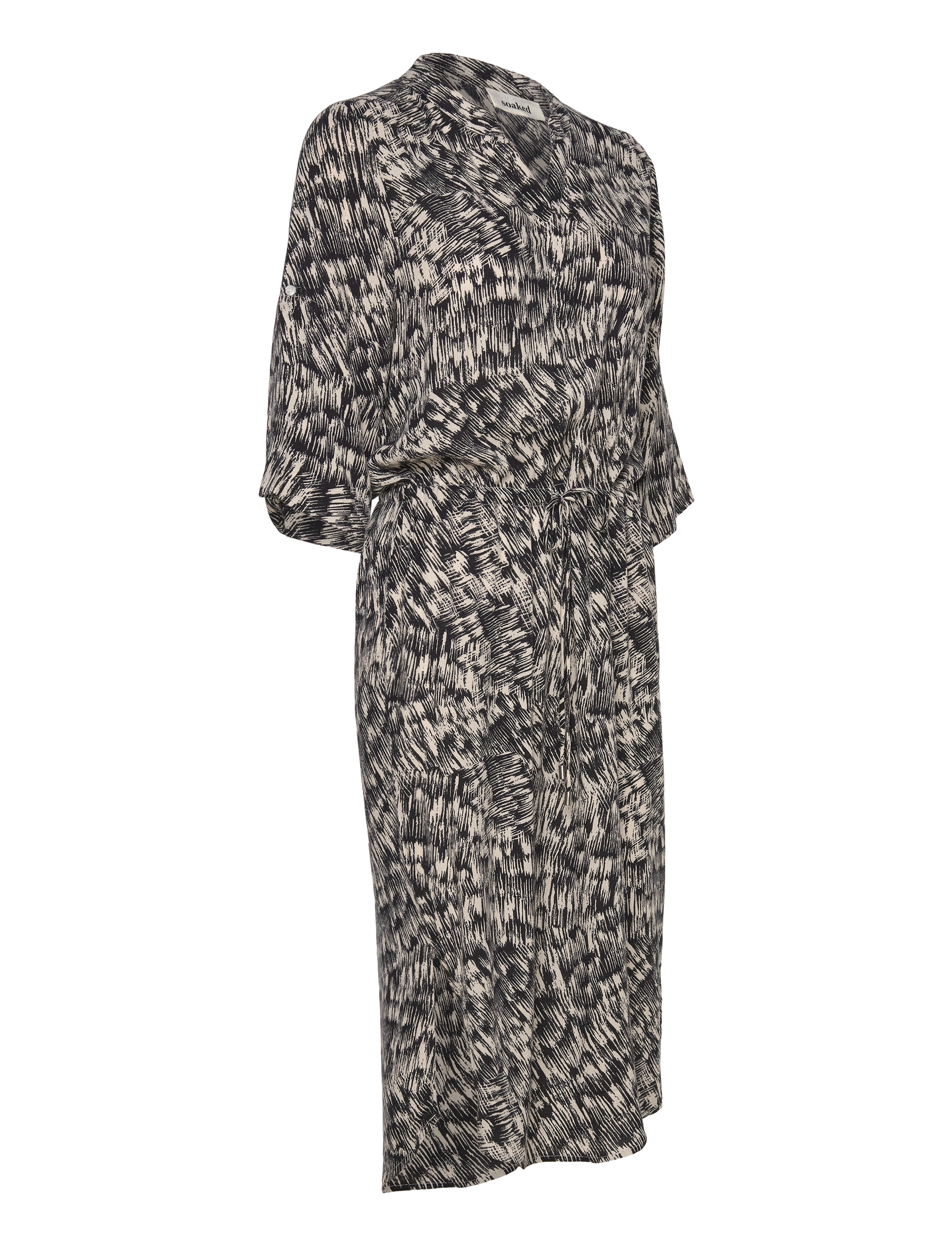 Soaked - SLZaya Dress - sommerkjoler - black stroke print - 5