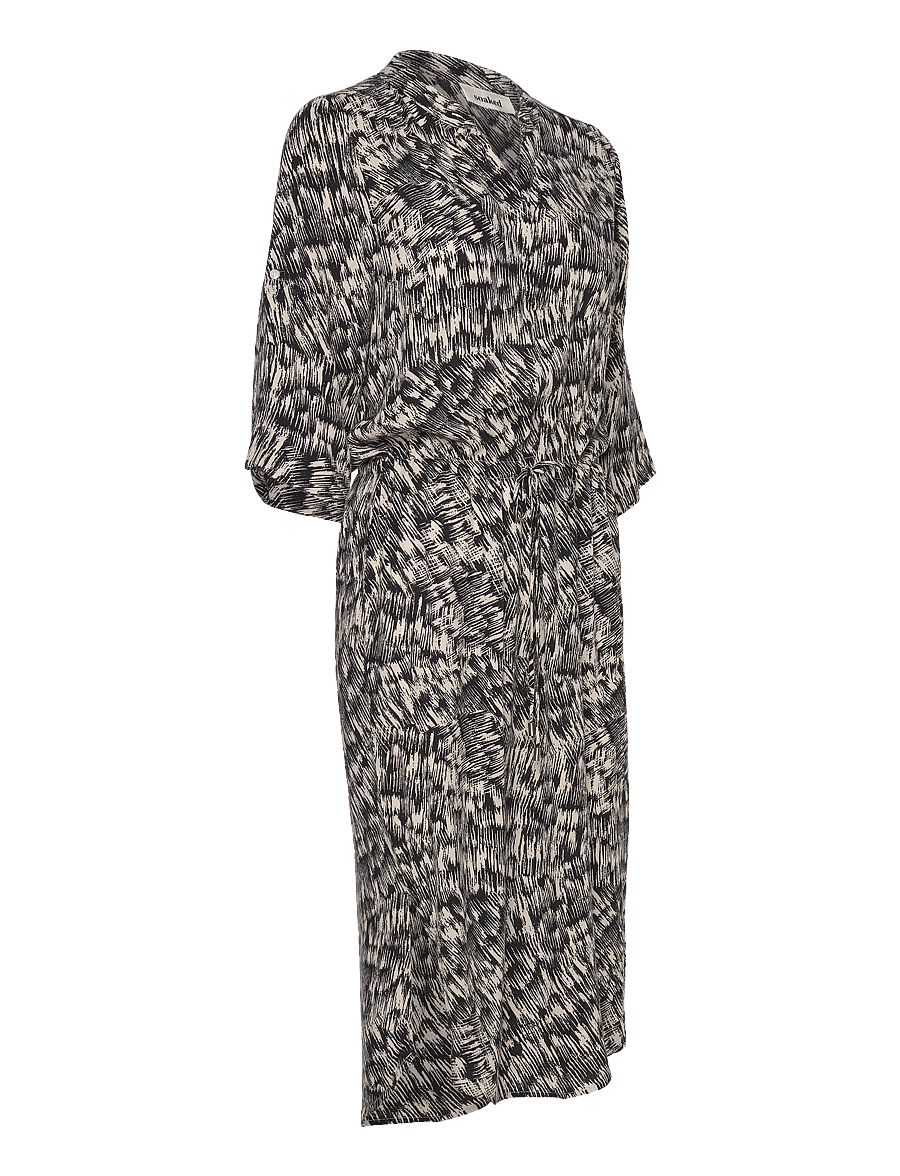 Soaked - SLZaya Dress - suvekleidid - black stroke print - 5