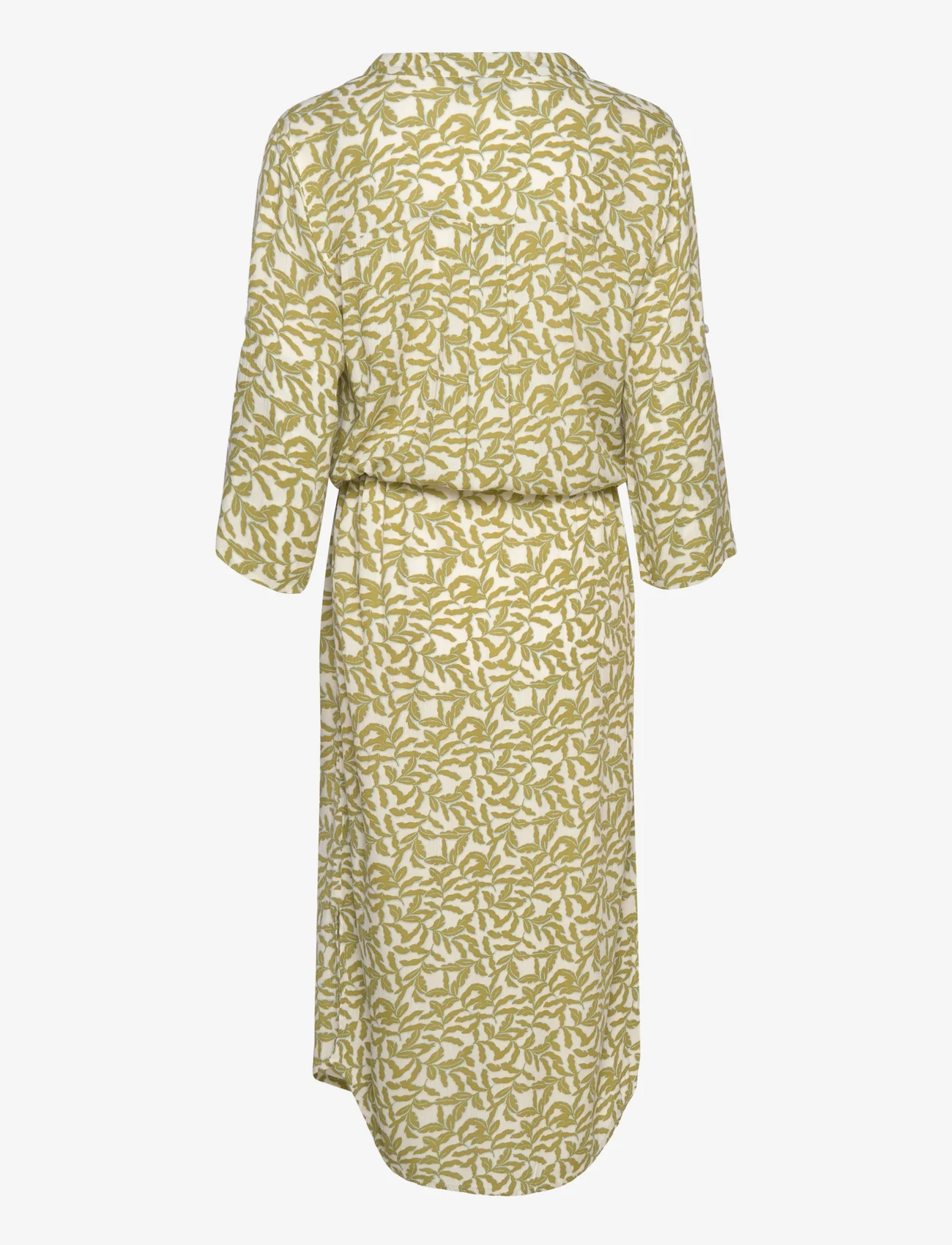 Soaked in Luxury - SLZaya Dress - skjortklänningar - green moss leaf print - 1