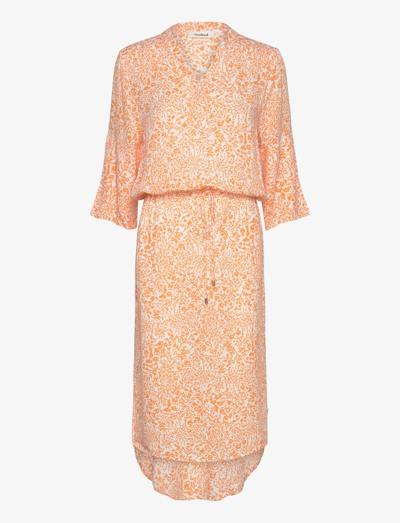 Soaked in Luxury - SLZaya Dress - marškinių tipo suknelės - tangerine ditsy print - 0