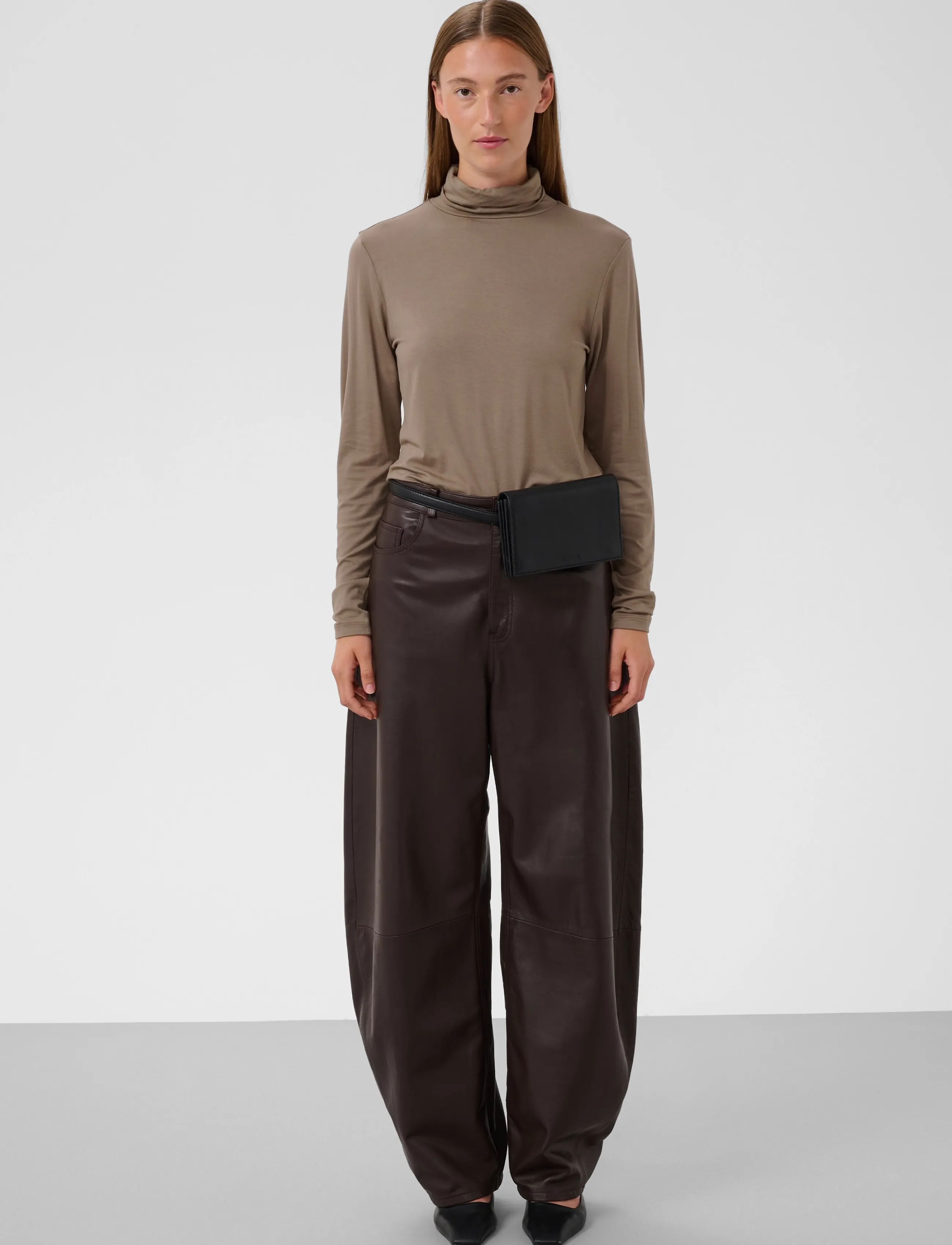 Soaked - SLHanadi Rollneck LS - long-sleeved tops - walnut - 3