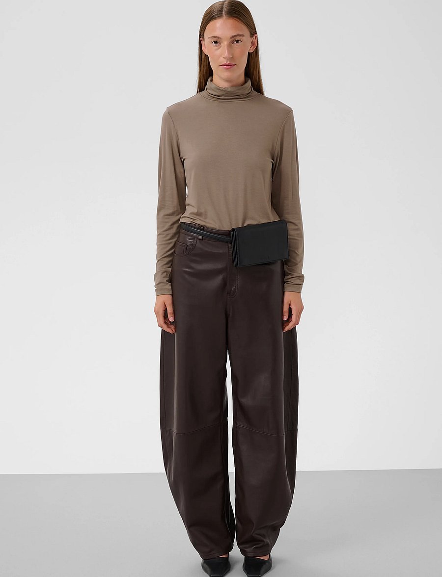 Soaked - SLHanadi Rollneck LS - långärmade toppar - walnut - 3