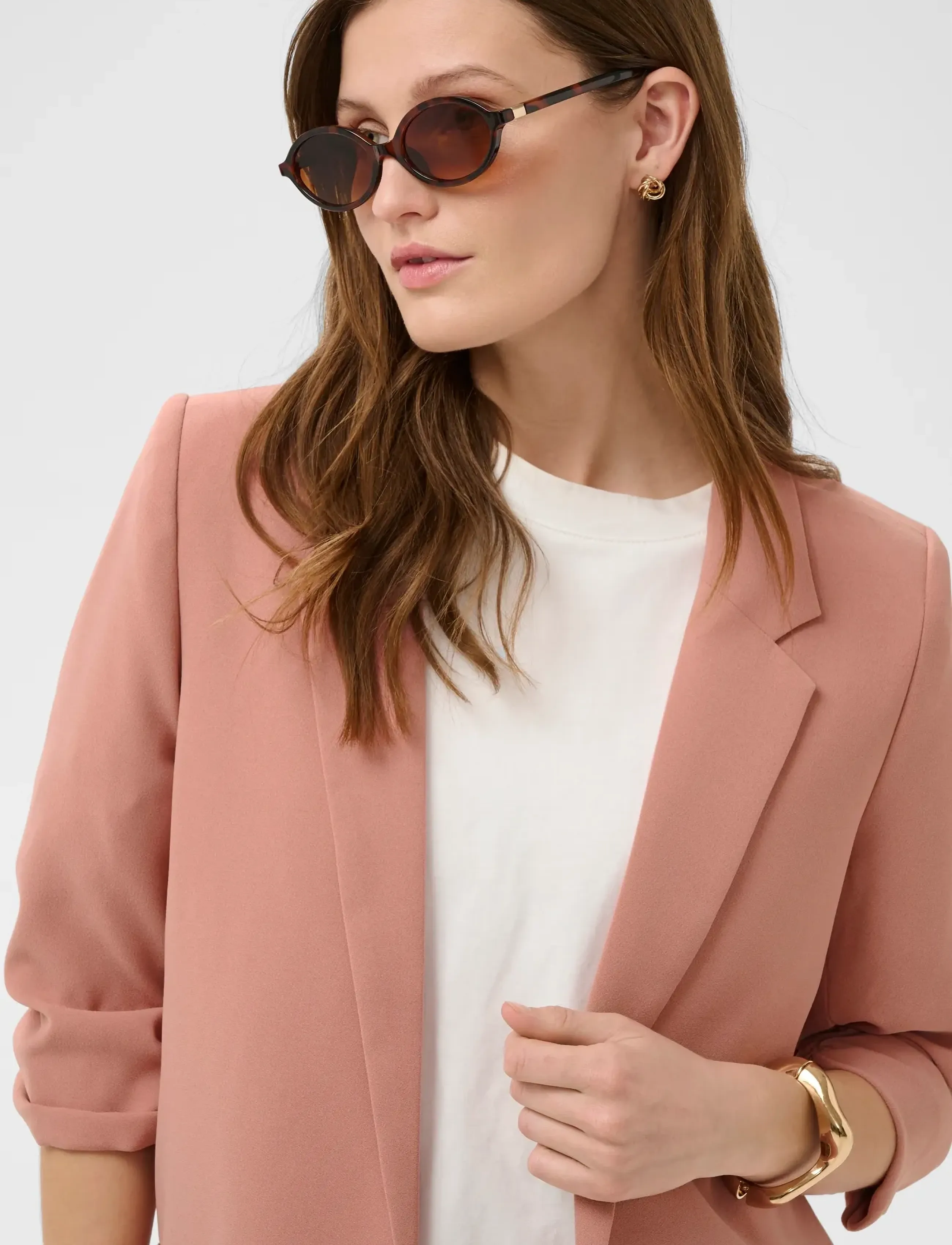 Soaked - SLShirley Blazer - single breasted blazers - ash rose - 5