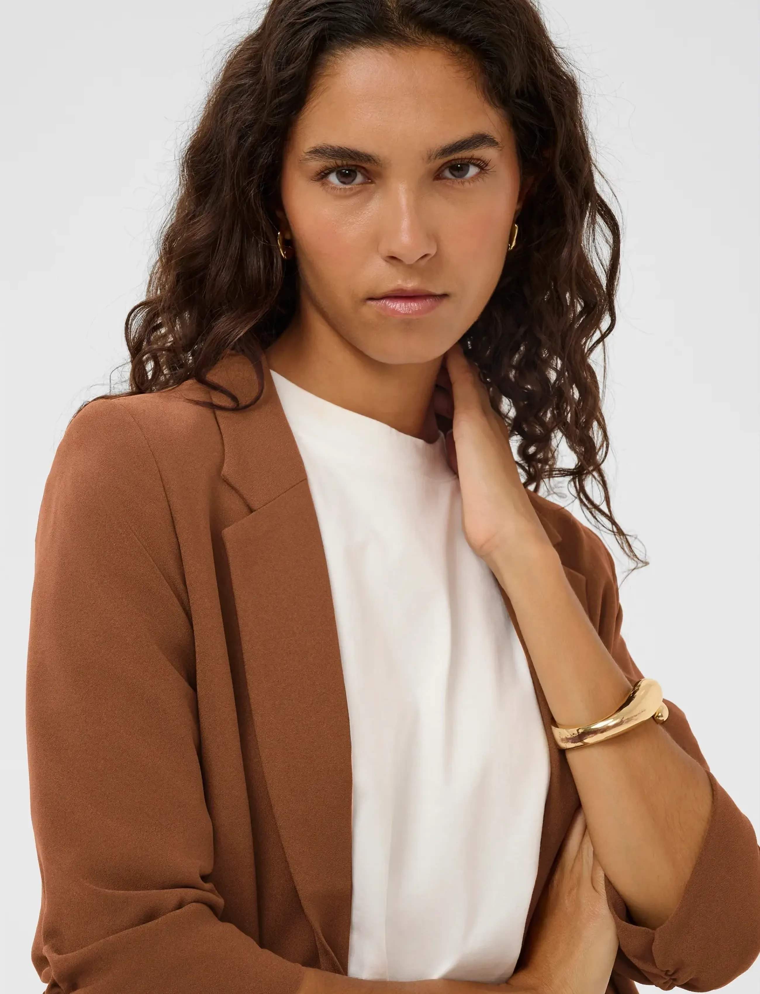 Soaked - SLShirley Blazer - enkelknäppta kavajer - cappuccino - 4