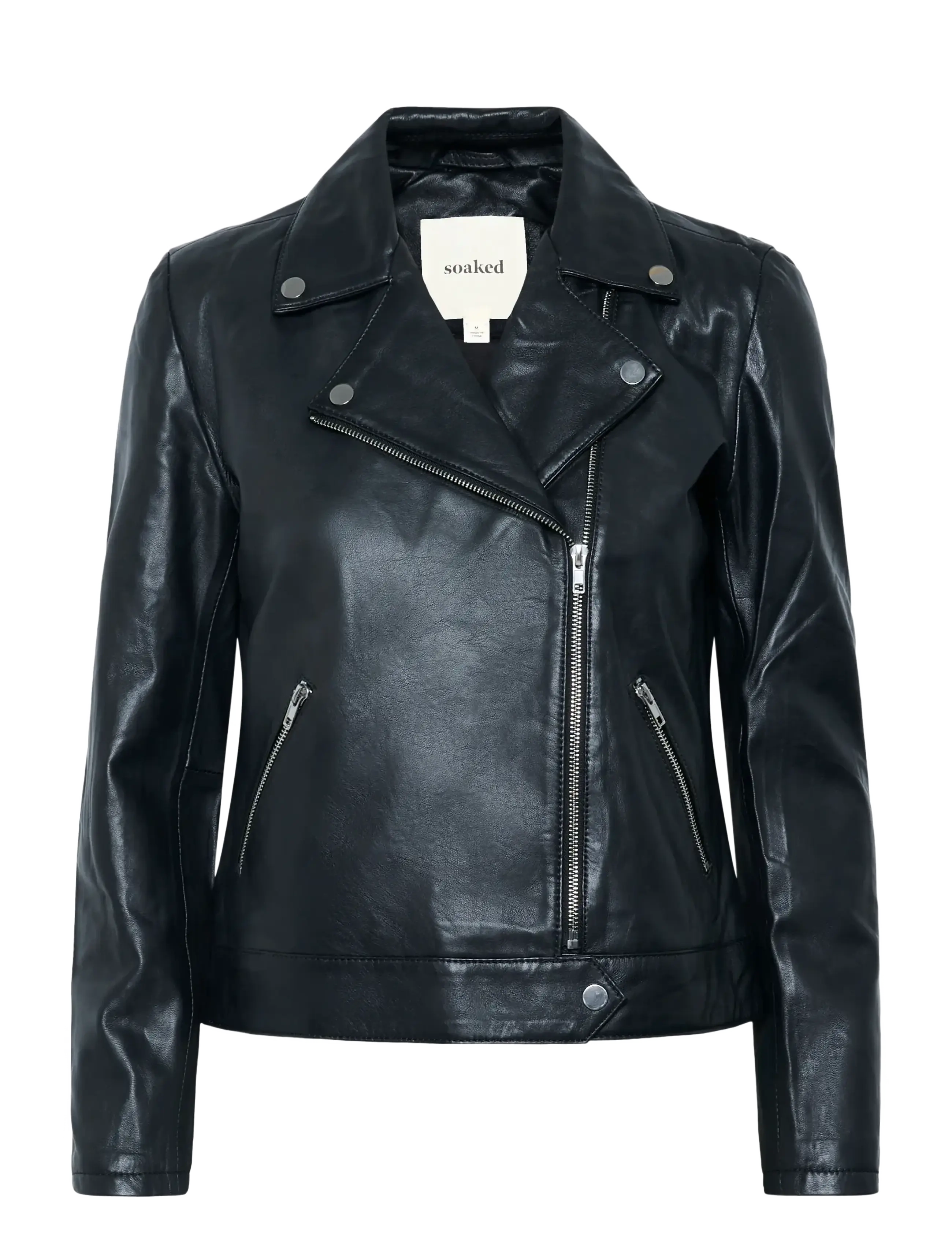Soaked SLMaeve Leather Jacket LS - Kläder - BLACK / black