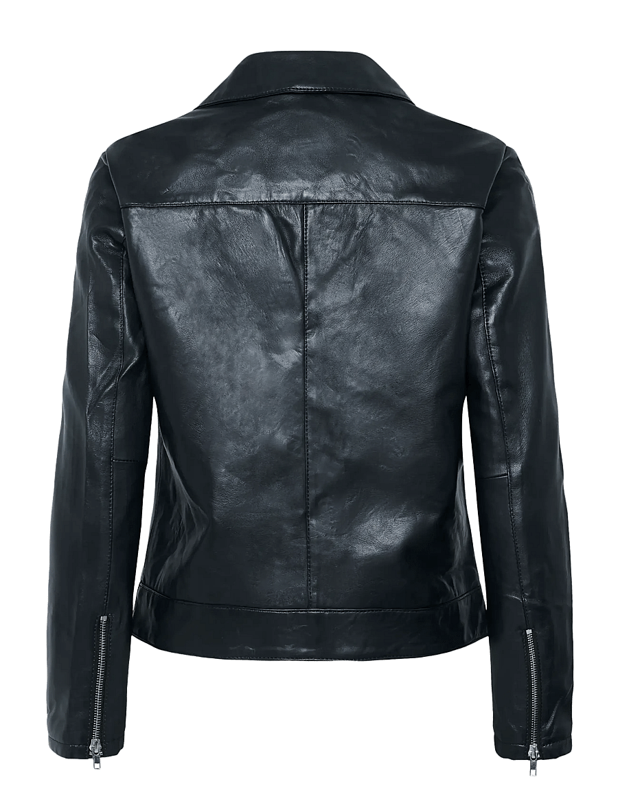 Soaked - SLMaeve Leather Jacket LS - vårjackor - black - 2