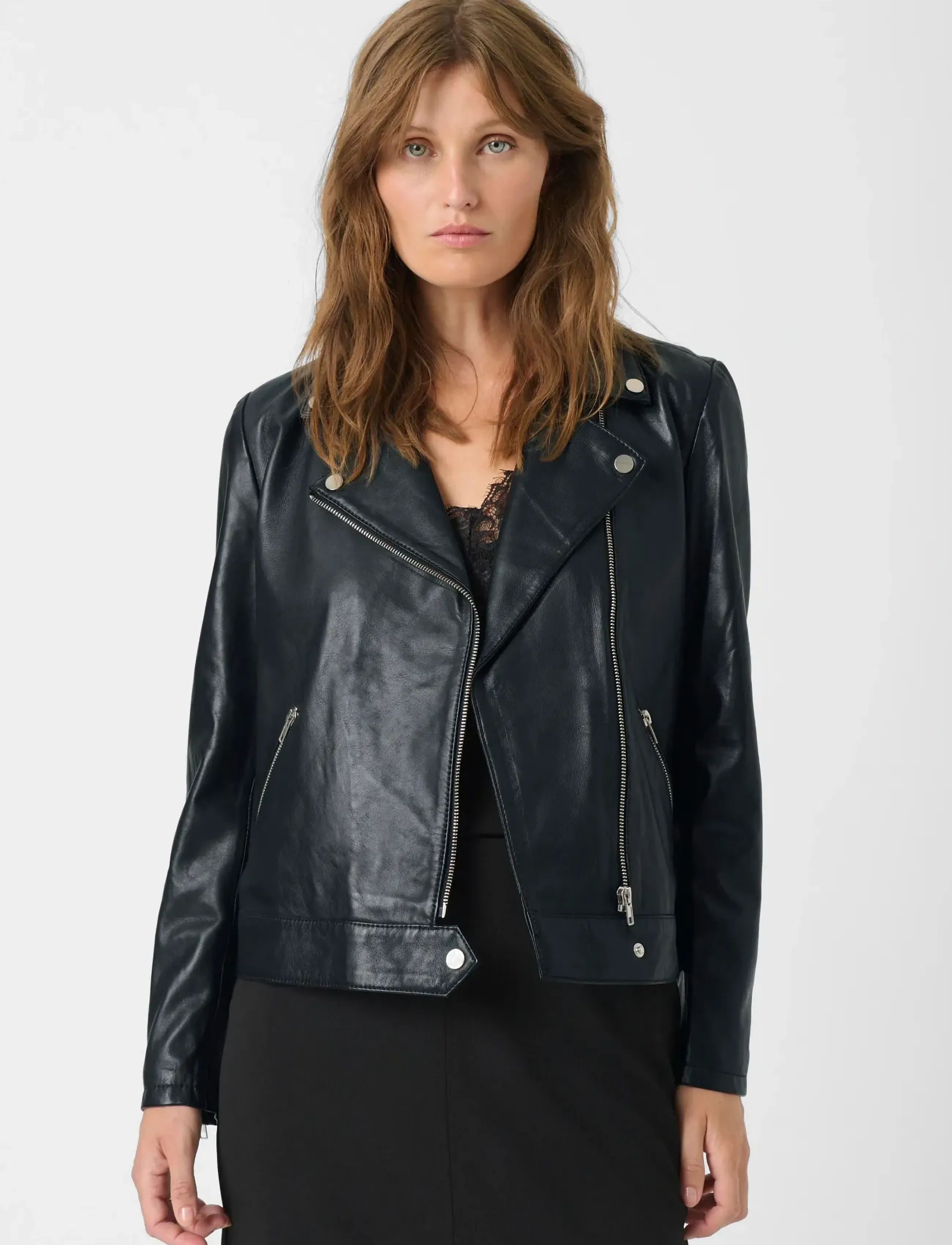 Soaked - SLMaeve Leather Jacket LS - vestes de printemps - black - 0
