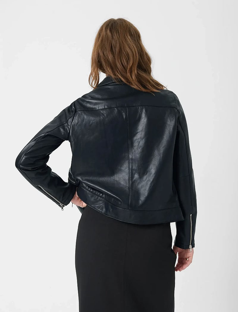 Soaked - SLMaeve Leather Jacket LS - forårsjakker - black - 4