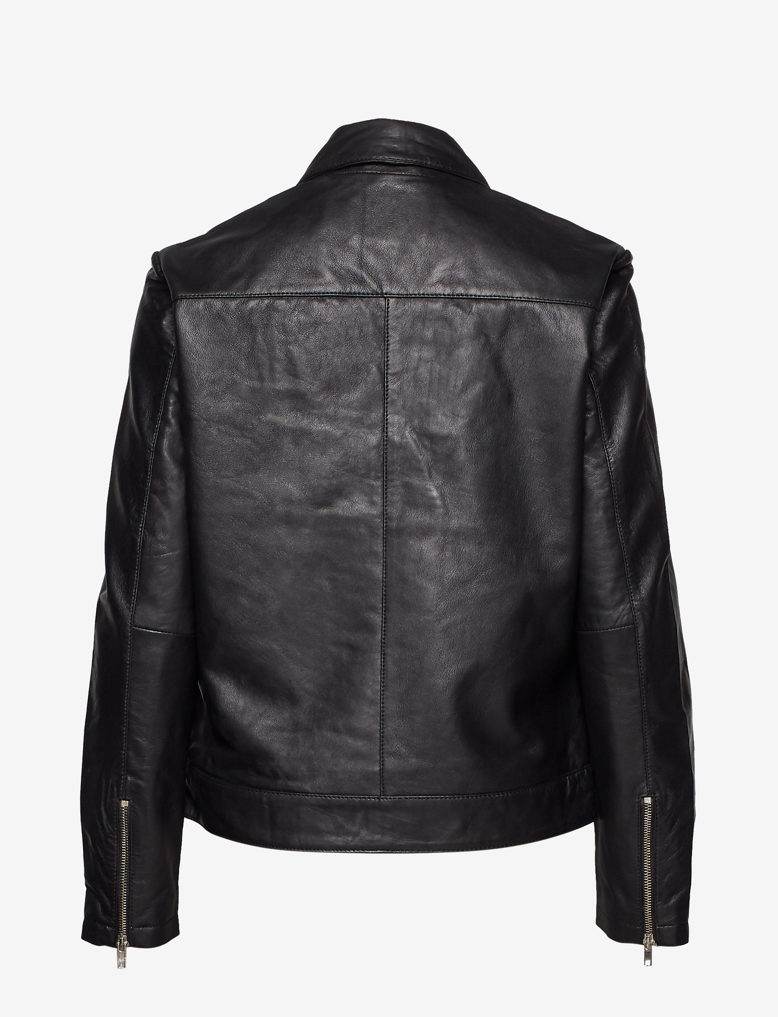 Soaked - SLMaeve Leather Jacket LS - vestes de printemps - black - 3