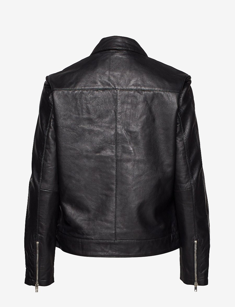 Soaked - SLMaeve Leather Jacket LS - vestes de printemps - black - 3