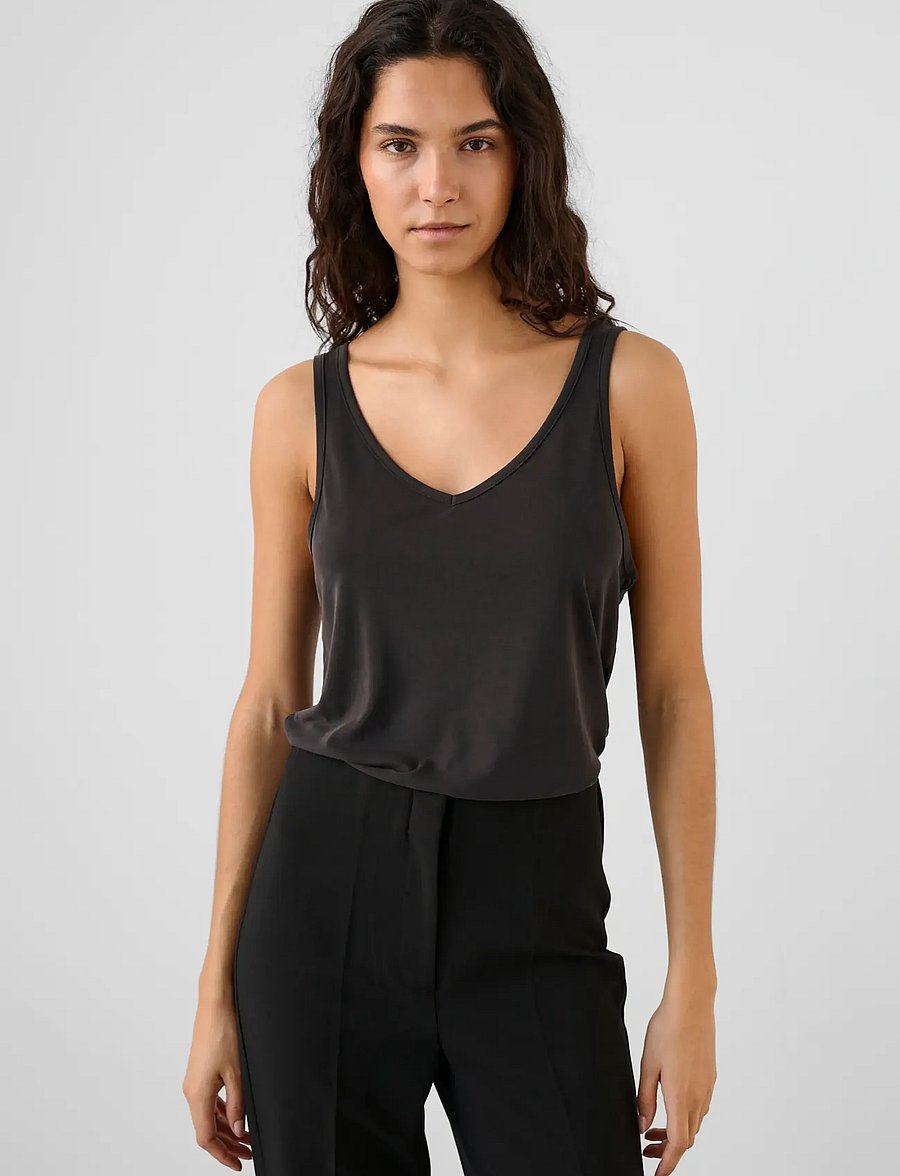 Soaked - SLColumbine Tank Top - linnen - black - 0